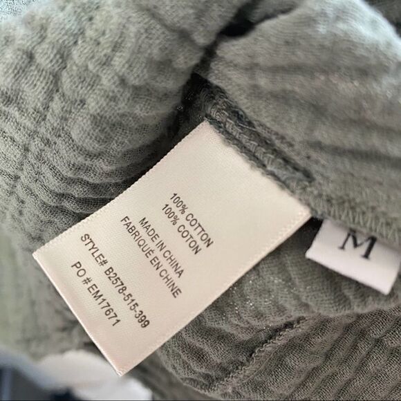 Bella Dahl textured cotton lace up blouse medium - Picture 5 of 6